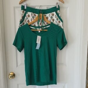 LuLaRoe Carol Set Holiday Green Size Small New With Tags